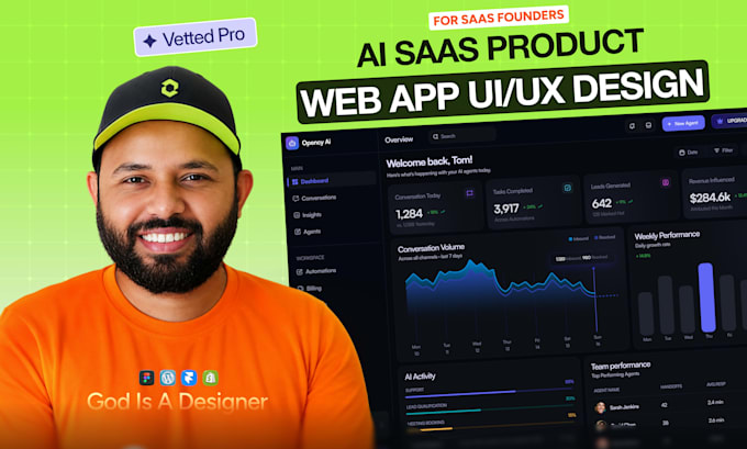 design your ai saas product dashboard and web app UI UX in figma