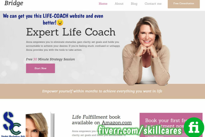 Develop personalized life coach website by Skillcares | Fiverr