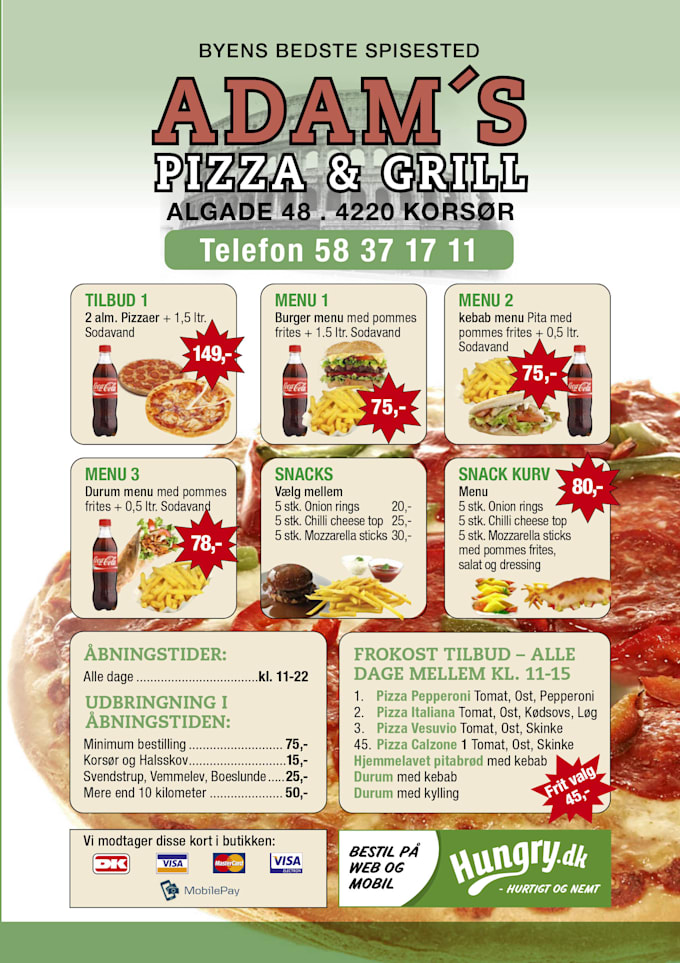 design professional menu card and price list