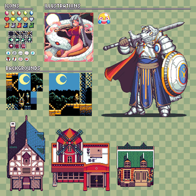 make animated pixel art for illustrations, icons, or game assets