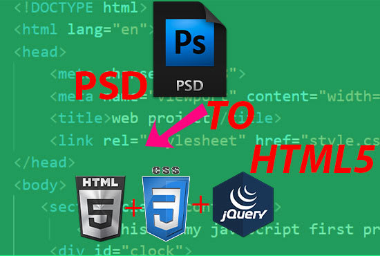 Convert your psd file to html file by Abrazzak02 | Fiverr