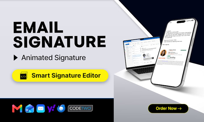 design modern email signature and animated signature in HTML