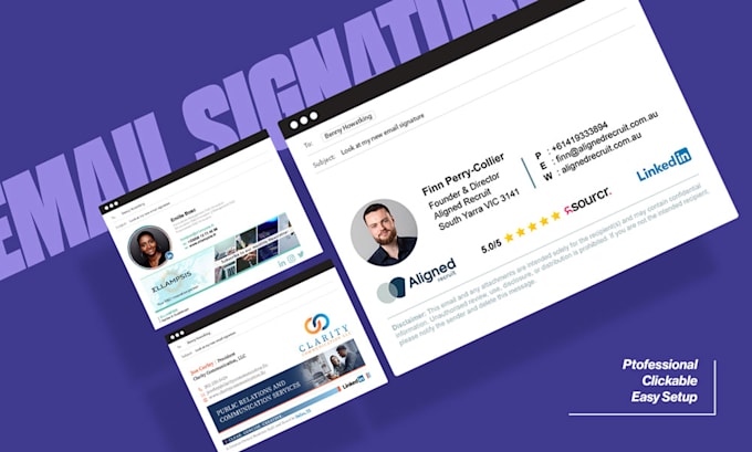 design modern email signature HTML and animated