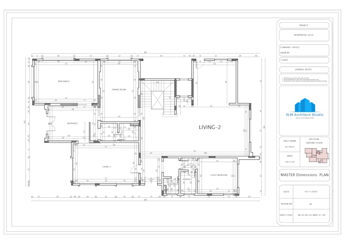 architectural drawing plans in 2d with master details