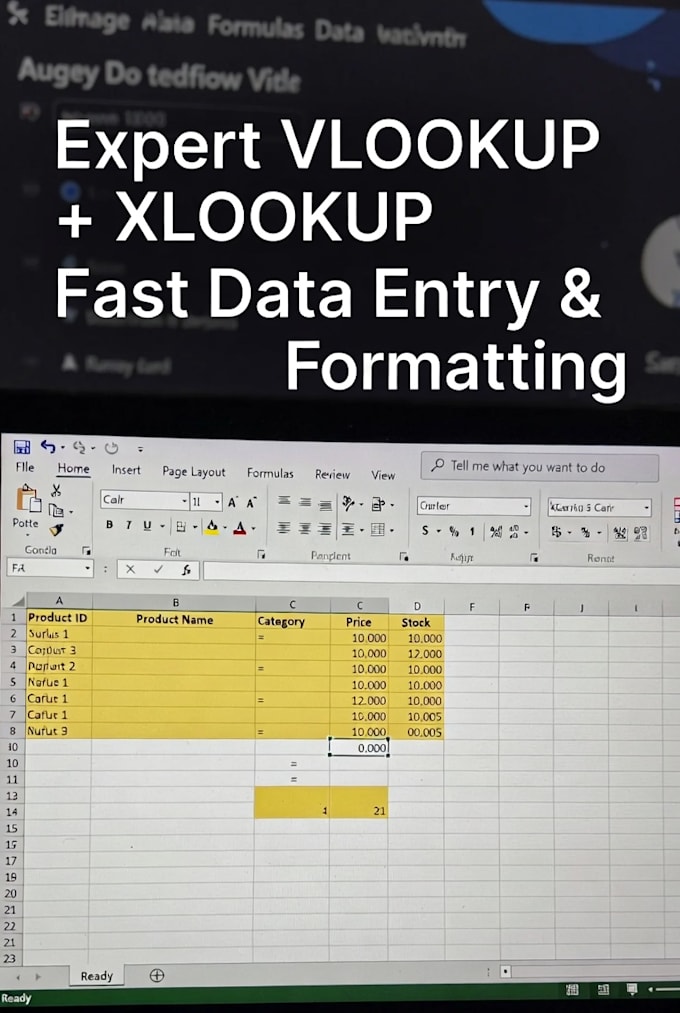 do expert excel data entry vlookup xlookup formulas and formatting