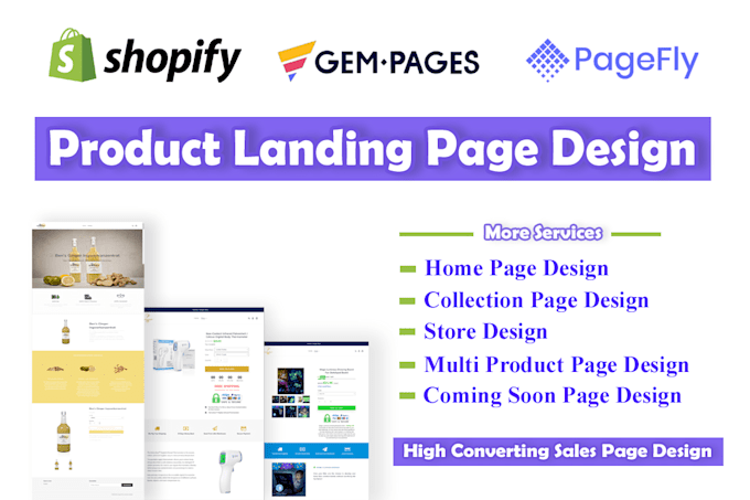 design shopify product landing page using pagefly