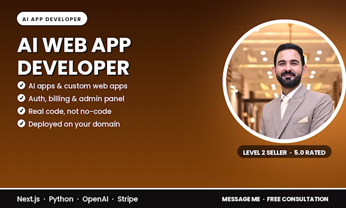 be your ai app developer for ai web app and custom web application