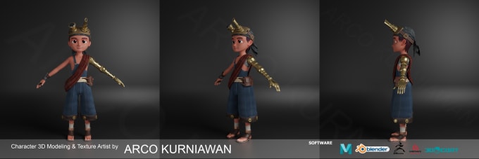 Do characters stylized 3d modeling and texture blender, substance, unreal,  unity by Arco_kurniawan | Fiverr