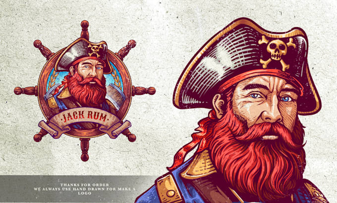 design vintage logo with hand drawn illustration