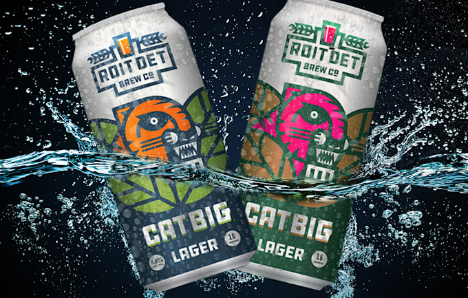 design professional bottle design, can label with a mockup