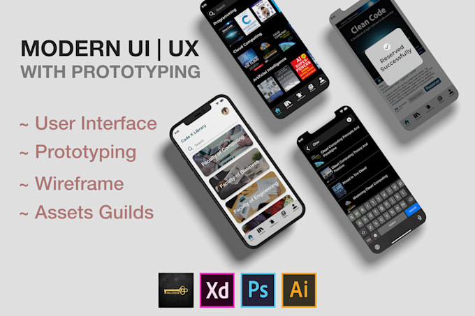 design modern UI UX for web and mobile with prototypes