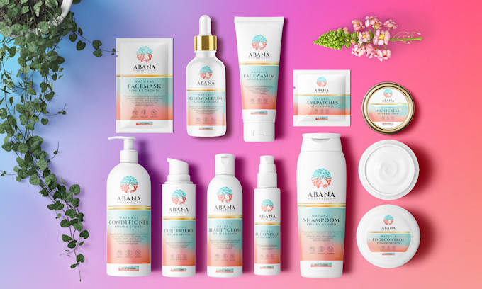 design hair oil skincare beauty cosmetic logo label box packaging