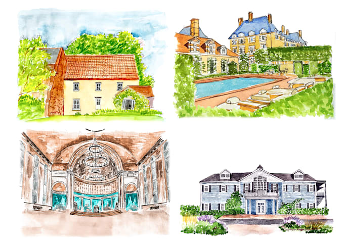 draw your home in watercolor