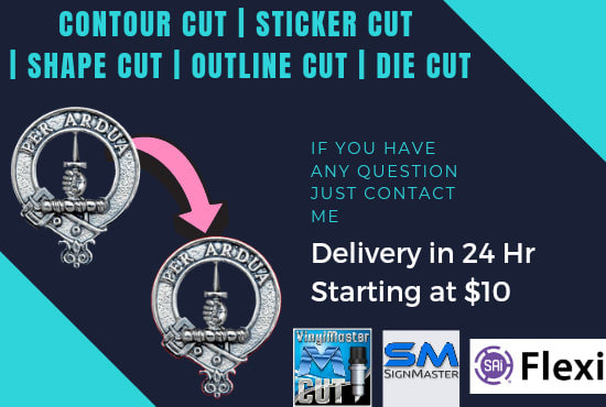 create sticker contour cut, shape cut, outline cut, die cut