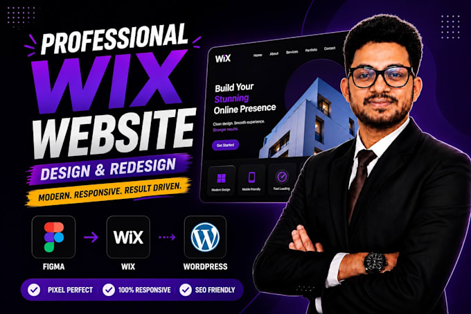 design professional wix website, convert figma to wix, or wix to wordpress