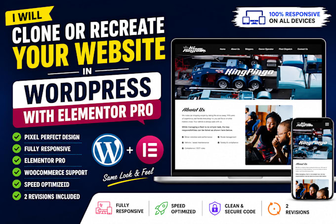 clone or recreate your website in wordpress with elementor pro