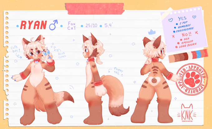 draw a reference sheet for your furry or character vtuber
