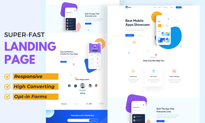 create super fast landing page with swipe pages
