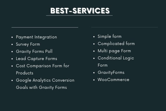 make and fix the wordpress form, gravity form, contact form 7, and caldera form