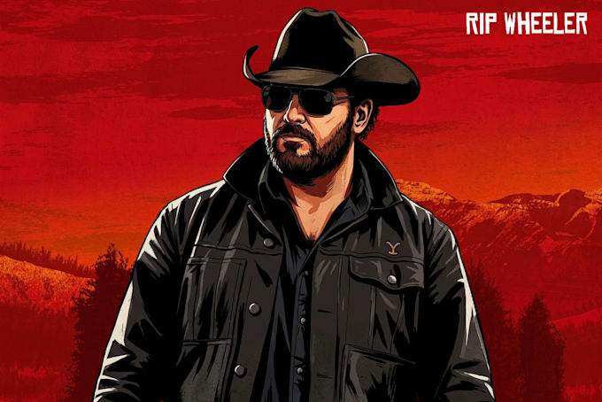 draw your red dead redeptiom 2 style cartoon portrait from your photo