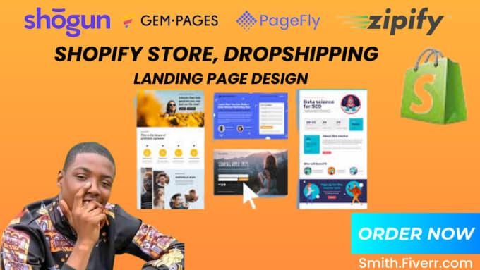 Design shopify landing page by shogun pagefly gempages builder by Smith099