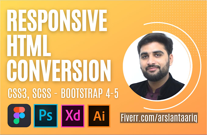 convert figma to html, psd to html, xd to html, responsive