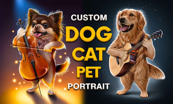draw custom pet portrait, dog, cat portrait, royal, realistic, abstract artistic