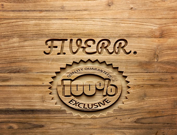 do your text or logo  into 3d wood mockup
