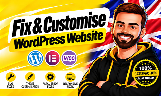fix wordpress bugs, woocommerce errors, elementor and responsive issues
