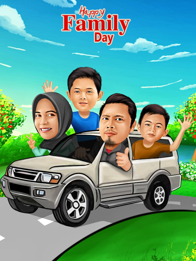 Draw professional cartoon caricature from photo by Firmanilalang Fiverr