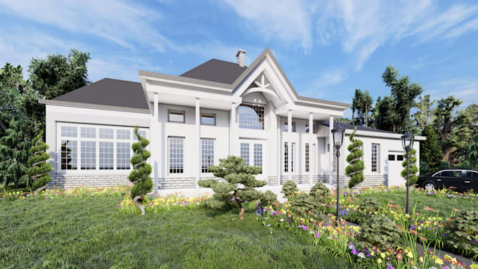 give you visualization and exterior designing of a USA based house