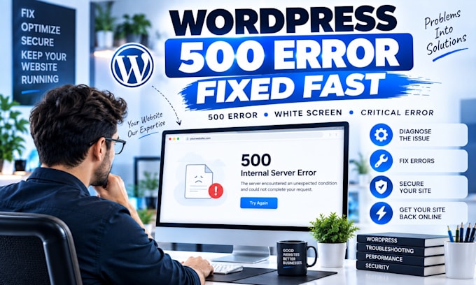 fix wordpress 500 internal server error in 1 hour