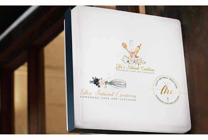 design cake , cupcake baking logo for your bakery business