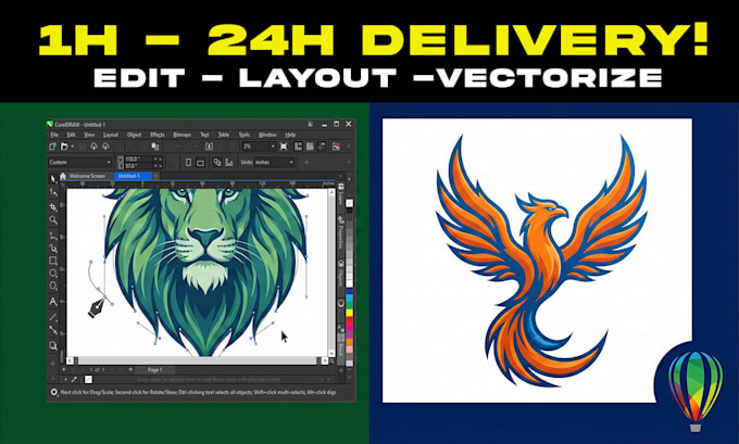 be your expert coreldraw designer for editing and vectoring