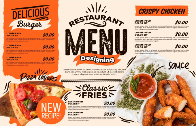 Modern restaurant menu design, digital food menu by Zahidgraphics1 | Fiverr
