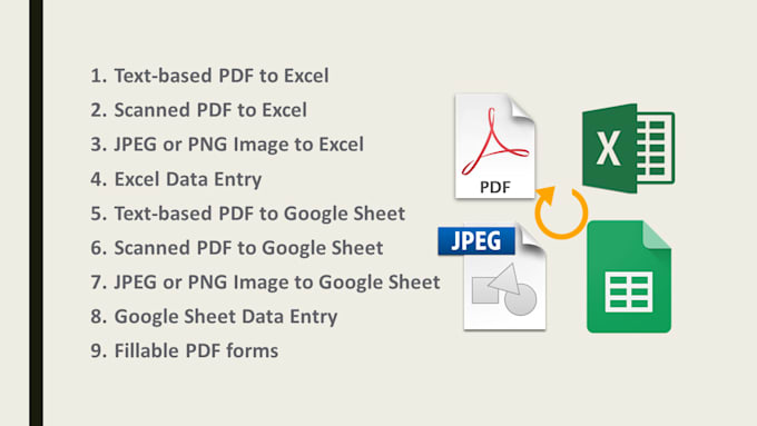 convert PDF or scanned pages to excel or google sheet