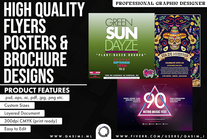 design an awesome flyer, poster, and brochure