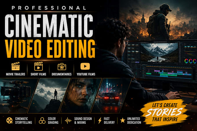 edit cinematic videos, movie trailers, documentaries, and short films