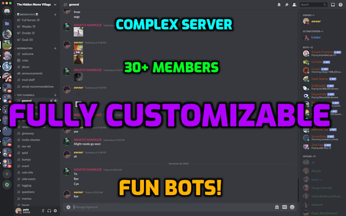 Make a complex and aesthetic discord server by Lexlundeborg | Fiverr
