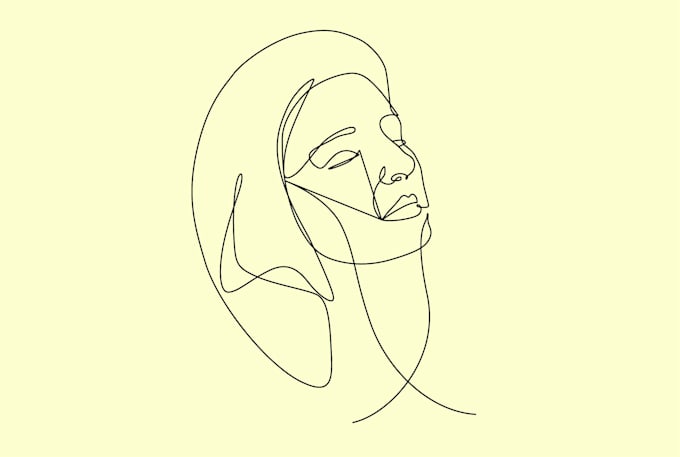 make a simple line art caricature or portrait
