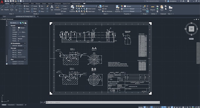 draw technical parts in autocad