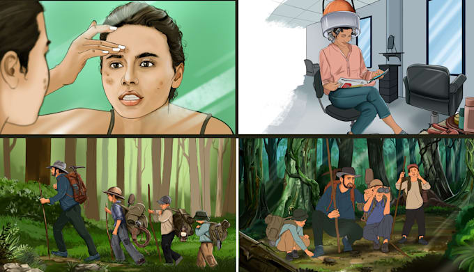 draw 6 frames storyboards in 24 hours