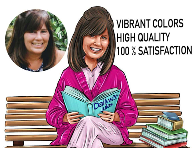 draw a custom digital cartoon portrait or caricature from your photo
