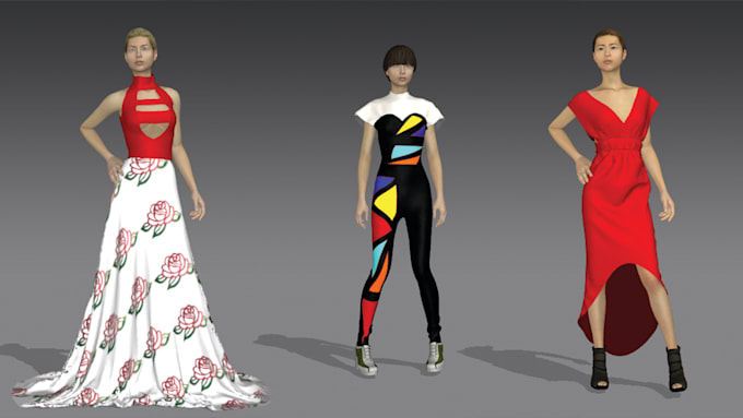 convert your fashion drawing in to a 3d clothing mockup