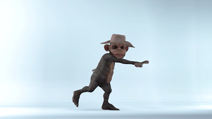 create a dance animation logo featuring this chimp