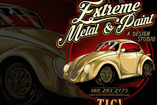 Top 10! I will create cool classic car illustration  for $30