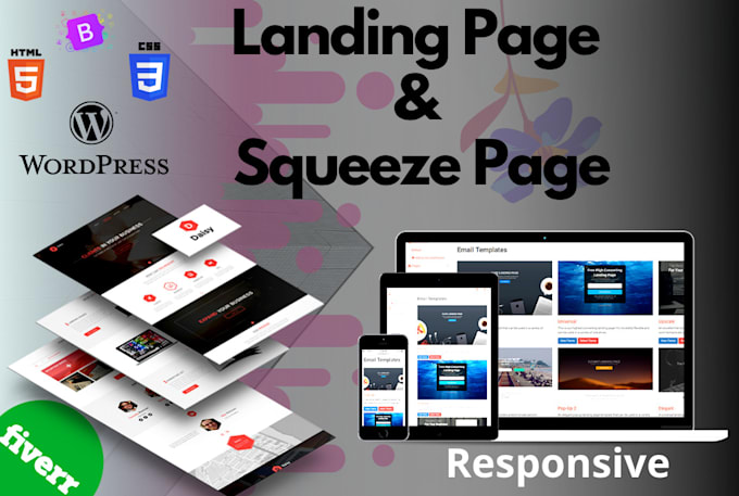 create responsive landing page or squeeze page