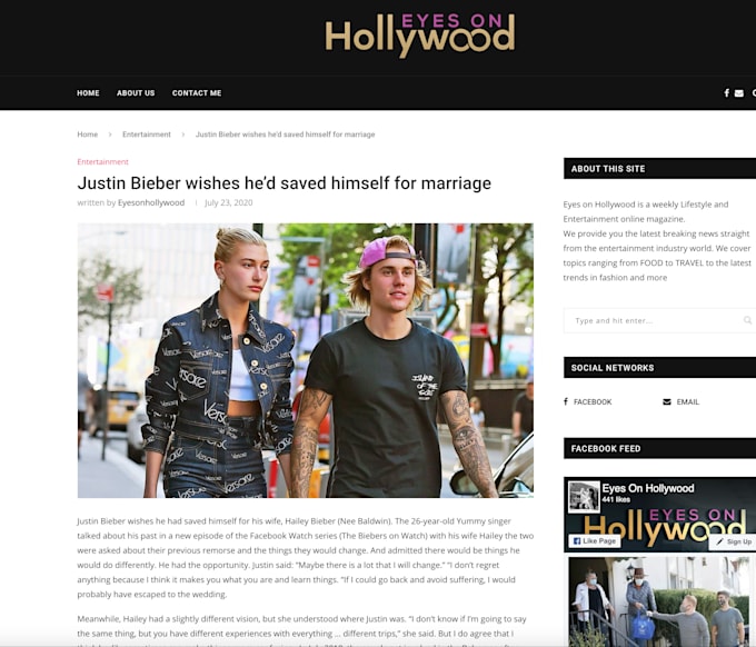 write an article that will attract entertainment, music, food readers