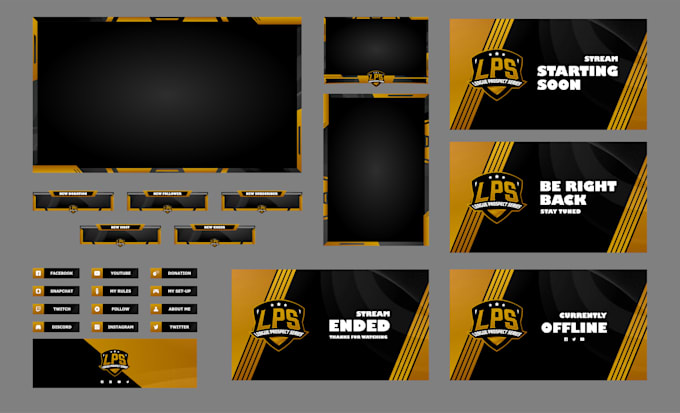 design animated twitch overlay and stream package