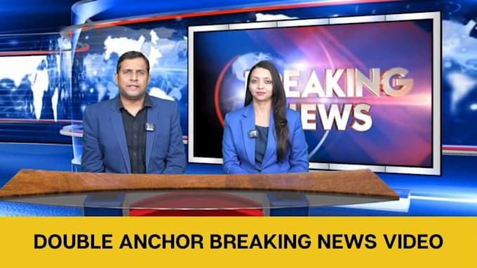 make a double anchor breaking news video for promotion